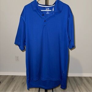 Adidas Men’s XL Blue Climalite Golf Quarter Button Up Polo
